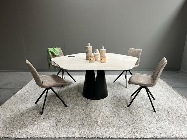 Christl Dekimpe Cronos eetkamertafel met keramisch blad (hexagon) - 2